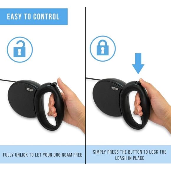 Pet Craft Supply Heavy Duty Retractable Dog Walking Leash for Small/Medium Dogs - Picture 3 of 3